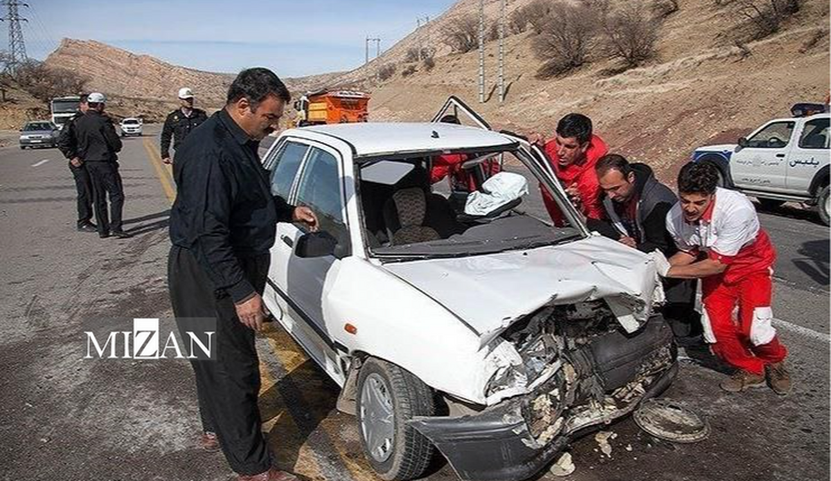 ۶ مصدوم و یک فوتی در تصادف خودرو سمند با پراید در جاده بجنورد به اسفراین